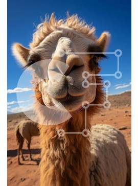 Σετ των 2 Intra Συλλεκτικό Ξύλινο Παζλ Plywood  4mm - Αξιολάτρευτη εικόνα μιας χαμογελαστής λάμα με φόντο μπλε του ουρανού Σε Ξύλινο Κουτί - Διαστάσεις: 10x10 cm – 25 κομμάτια