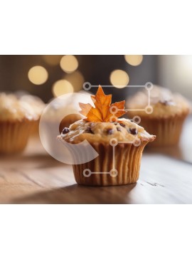 Σετ των 2 Intra Συλλεκτικό Ξύλινο Παζλ Plywood  4mm - Cupcakes με κάλυμμα από φύλλα σφενδάμου Σε Ξύλινο Κουτί - Διαστάσεις: 10x10 cm – 25 κομμάτια