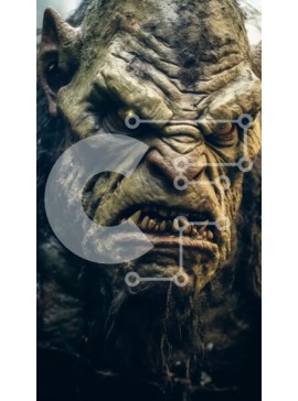 Intra Συλλεκτικό Ξύλινο Παζλ Plywood  4mm - Ασπρόμαυρη εικόνα του προσώπου ενός τρομακτικού τρολ Σε Ξύλινο Κουτί - Διαστάσεις Puzzle: 10x10 cm – 25 κομμάτια