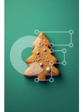 Σετ των 2 Intra Συλλεκτικό Ξύλινο Παζλ Plywood  4mm - Ανάποδα μπισκότο με μελόψωμο χριστουγεννιάτικο δέντρο σε πράσινο φόντο Σε Ξύλινο Κουτί - Διαστάσεις: 10x10 cm – 25 κομμάτια