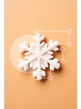 Intra Συλλεκτικό Ξύλινο Παζλ Plywood  4mm - Νιφάδα χιονιού σε πορτοκαλί φόντο Σε Ξύλινο Κουτί - Διαστάσεις Puzzle: 10x10 cm – 25 κομμάτια