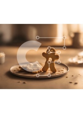 Σετ των 2 Intra Συλλεκτικό Ξύλινο Παζλ Plywood  4mm - Μπισκότα μελοψωμάτων σε ένα πιάτο Σε Ξύλινο Κουτί - Διαστάσεις: 10x10 cm – 25 κομμάτια