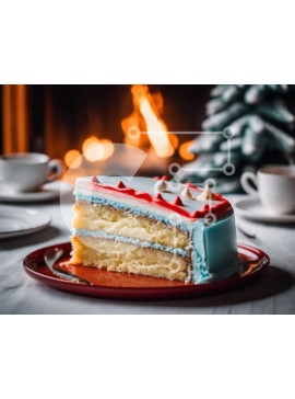 Σετ των 2 Intra Συλλεκτικό Ξύλινο Παζλ Plywood  4mm - Φέτα κέικ αμερικανικής σημαίας με καφέ ή τσάι Σε Ξύλινο Κουτί - Διαστάσεις: 10x10 cm – 25 κομμάτια