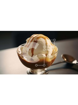 Σετ των 2 Intra Συλλεκτικό Ξύλινο Παζλ Plywood  4mm - Λαχταριστό παγωτό Σουντέ με σάλτσα καραμέλας και κουτάλι Σε Ξύλινο Κουτί - Διαστάσεις: 10x10 cm – 25 κομμάτια