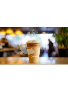 Σετ των 2 Intra Συλλεκτικό Ξύλινο Παζλ Plywood  4mm - Φλιτζάνι καφέ με ατμό στον ανοιχτό πάγκο Σε Ξύλινο Κουτί - Διαστάσεις: 10x10 cm – 25 κομμάτια