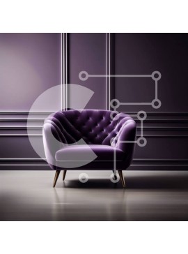 Intra Συλλεκτικό Ξύλινο Παζλ Plywood  4mm - Κομψή μωβ βελούδινη πολυθρόνα σε κομψό εσωτερικό Σε Ξύλινο Κουτί - Διαστάσεις Puzzle: 10x10 cm – 25 κομμάτια