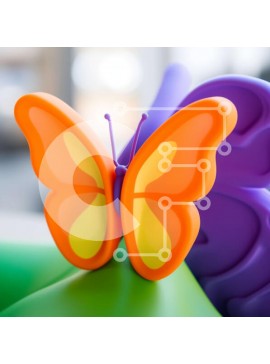 Intra Συλλεκτικό Ξύλινο Παζλ Plywood  4mm - Πολύχρωμα παιχνίδια πεταλούδων σε υφασμάτινο φόντο Σε Ξύλινο Κουτί - Διαστάσεις Puzzle: 10x10 cm – 25 κομμάτια