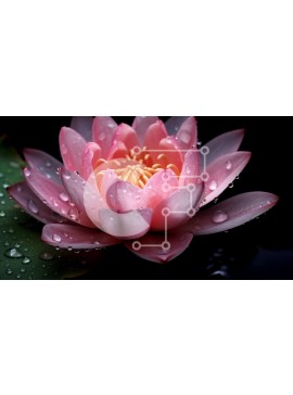 Intra Συλλεκτικό Ξύλινο Παζλ Plywood  4mm - Εκπληκτική εικόνα ενός ροζ λουλουδιού λωτού με σταγονίδια νερού στα πέταλά του Σε Ξύλινο Κουτί - Διαστάσεις: 10x10 cm – 25 κομμάτια