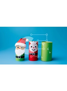 Intra Συλλεκτικό Ξύλινο Παζλ Plywood  4mm - Ρολά χαρτιού υγείας με θέμα τις διακοπές με τον Άγιο Βασίλη και τους τάρανδους Σε Ξύλινο Κουτί - Διαστάσεις Puzzle: 10x10 cm – 25 κομμάτια