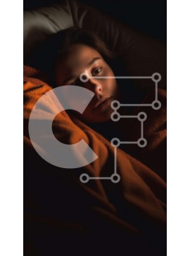 Intra Συλλεκτικό Ξύλινο Παζλ Plywood  4mm - Χαλαρωτική εικόνα γυναίκας που κοιμάται στο κρεβάτι με πορτοκαλί κουβέρτα Σε Ξύλινο Κουτί - Διαστάσεις Puzzle: 10x10 cm – 25 κομμάτια