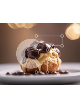 Σετ των 2 Intra Συλλεκτικό Ξύλινο Παζλ Plywood  4mm - Λαχταριστό επιδόρπιο με σάλτσα σοκολάτας και γλάσο Σε Ξύλινο Κουτί - Διαστάσεις: 10x10 cm – 25 κομμάτια