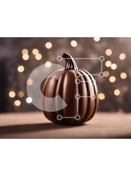 Intra Συλλεκτικό Ξύλινο Παζλ Plywood  4mm - Σοκολατένια διακόσμηση κολοκύθας για τις γιορτές Σε Ξύλινο Κουτί - Διαστάσεις Puzzle: 10x10 cm – 25 κομμάτια