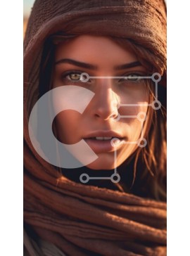 Intra Συλλεκτικό Ξύλινο Παζλ Plywood  4mm - Όμορφη εικόνα μιας γυναίκας που στέκεται μόνη στην έρημο Σε Ξύλινο Κουτί - Διαστάσεις Puzzle: 10x10 cm – 25 κομμάτια