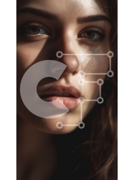 Intra Συλλεκτικό Ξύλινο Παζλ Plywood  4mm - Σοβαρή γυναίκα με μαύρα ρούχα που κοιτάζει απευθείας την κάμερα Σε Ξύλινο Κουτί - Διαστάσεις Puzzle: 10x10 cm – 25 κομμάτια