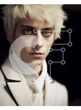 Intra Συλλεκτικό Ξύλινο Παζλ Plywood  4mm - Κομψός νεαρός άνδρας με λευκό κοστούμι και μαύρη γραβάτα Σε Ξύλινο Κουτί - Διαστάσεις Puzzle: 10x10 cm – 25 κομμάτια