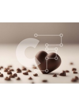 Σετ των 2 Intra Συλλεκτικό Ξύλινο Παζλ Plywood  4mm - Μπάρα σοκολάτας σε σχήμα καρδιάς που περιβάλλεται από μικρά κομμάτια σοκολάτας Σε Ξύλινο Κουτί - Διαστάσεις: 10x10 cm – 25 κομμάτια