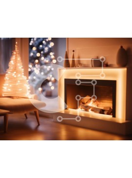 Intra Συλλεκτικό Ξύλινο Παζλ Plywood  4mm - Εορταστικό Σαλόνι Διακοσμημένο για τις Γιορτές Σε Ξύλινο Κουτί - Διαστάσεις Puzzle: 10x10 cm – 25 κομμάτια