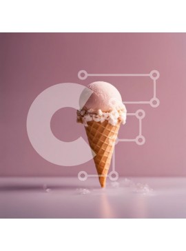 Σετ των 2 Intra Συλλεκτικό Ξύλινο Παζλ Plywood  4mm - Ροζ παγωτό χωνάκι βάφλα με χιόνι Σε Ξύλινο Κουτί - Διαστάσεις: 10x10 cm – 25 κομμάτια