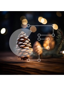 Intra Συλλεκτικό Ξύλινο Παζλ Plywood  4mm - Γιορτινά κουκουνάρια σε ξύλινο τραπέζι Σε Ξύλινο Κουτί - Διαστάσεις Puzzle: 10x10 cm – 25 κομμάτια