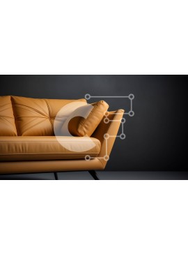 Intra Συλλεκτικό Ξύλινο Παζλ Plywood  4mm - Δερμάτινος καναπές καφέ με μαξιλάρια Σε Ξύλινο Κουτί - Διαστάσεις Puzzle: 10x10 cm – 25 κομμάτια