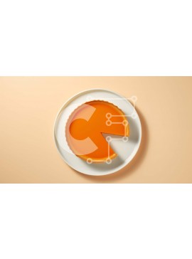 Σετ των 2 Intra Συλλεκτικό Ξύλινο Παζλ Plywood  4mm - Πορτοκαλόπιτα σε λευκό πιάτο Σε Ξύλινο Κουτί - Διαστάσεις: 10x10 cm – 25 κομμάτια