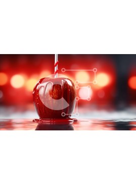 Σετ των 2 Intra Συλλεκτικό Ξύλινο Παζλ Plywood  4mm - Μήλο με μπαστούνι καραμέλας και φώτα Σε Ξύλινο Κουτί - Διαστάσεις: 10x10 cm – 25 κομμάτια