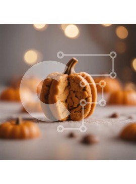 Σετ των 2 Intra Συλλεκτικό Ξύλινο Παζλ Plywood  4mm - Μπισκότο κολοκύθας σε ένα εορταστικό τραπέζι Σε Ξύλινο Κουτί - Διαστάσεις: 10x10 cm – 25 κομμάτια