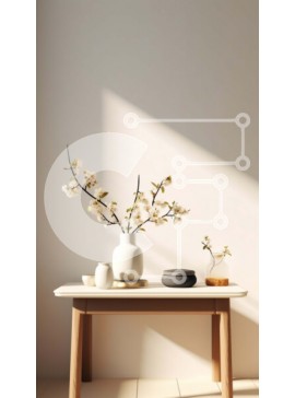 Intra Συλλεκτικό Ξύλινο Παζλ Plywood  4mm - Όμορφη εικόνα λευκού βάζου με λουλούδια σε ξύλινο τραπέζι Σε Ξύλινο Κουτί - Διαστάσεις Puzzle: 10x10 cm – 25 κομμάτια