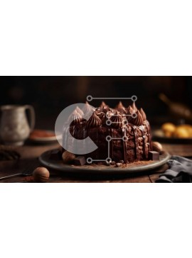 Σετ των 2 Intra Συλλεκτικό Ξύλινο Παζλ Plywood  4mm - Λαχταριστό κέικ σοκολάτας με σοκολάτα από πάνω Σε Ξύλινο Κουτί - Διαστάσεις: 10x10 cm – 25 κομμάτια