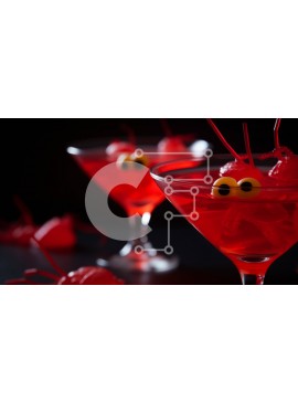 Σετ των 2 Intra Συλλεκτικό Ξύλινο Παζλ Plywood  4mm - Γυαλιά Martini με θέμα το Halloween με γαρνιτούρα βολβού Σε Ξύλινο Κουτί - Διαστάσεις: 10x10 cm – 25 κομμάτια