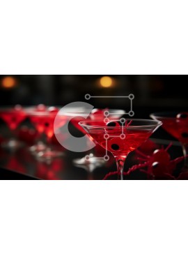 Intra Συλλεκτικό Ξύλινο Παζλ Plywood  4mm - Γυαλιά Red Martini με θέμα το Halloween με διακοσμητικά για το βολβό του ματιού Σε Ξύλινο Κουτί - Διαστάσεις Puzzle: 10x10 cm – 25 κομμάτια