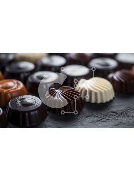 Σετ των 2 Intra Συλλεκτικό Ξύλινο Παζλ Plywood  4mm - Διάφορα κουφέτα σοκολάτας σε διάφορα σχήματα και χρώματα Σε Ξύλινο Κουτί - Διαστάσεις: 10x10 cm – 25 κομμάτια