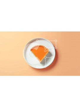 Σετ των 2 Intra Συλλεκτικό Ξύλινο Παζλ Plywood  4mm - Φέτα πορτοκαλόπιτας σε ένα λευκό πιάτο Σε Ξύλινο Κουτί - Διαστάσεις: 10x10 cm – 25 κομμάτια