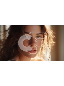 Intra Συλλεκτικό Ξύλινο Παζλ Plywood  4mm - Πορτρέτο μιας νεαρής γυναίκας με μακριά σγουρά μαλλιά και πράσινα μάτια Σε Ξύλινο Κουτί - Διαστάσεις Puzzle: 10x10 cm – 25 κομμάτια