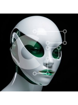 Σετ των 2 Intra Συλλεκτικό Ξύλινο Παζλ Plywood  4mm - Μανεκέν με λευκό πρόσωπο και πράσινα μάτια Σε Ξύλινο Κουτί - Διαστάσεις: 10x10 cm – 25 κομμάτια