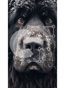 Σετ των 2 Intra Συλλεκτικό Ξύλινο Παζλ Plywood  4mm - Μαύρος σκύλος καλυμμένος στο χιόνι Σε Ξύλινο Κουτί - Διαστάσεις: 10x10 cm – 25 κομμάτια