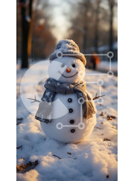 Intra Συλλεκτικό Ξύλινο Παζλ Plywood  4mm - Αξιολάτρευτος χιονάνθρωπος στη χώρα των θαυμάτων του χειμώνα Σε Ξύλινο Κουτί - Διαστάσεις Puzzle: 10x10 cm – 25 κομμάτια