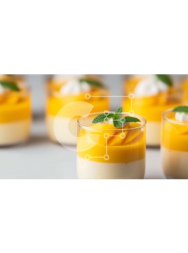 Σετ των 2 Intra Συλλεκτικό Ξύλινο Παζλ Plywood  4mm - Φλιτζάνια για επιδόρπιο μους μάνγκο με σαντιγί και φύλλα μέντας Σε Ξύλινο Κουτί - Διαστάσεις: 10x10 cm – 25 κομμάτια