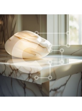 Intra Συλλεκτικό Ξύλινο Παζλ Plywood  4mm - Κομψό λευκό μαρμάρινο τραπέζι με βάζο στον πάγκο κοντά στο παράθυρο Σε Ξύλινο Κουτί - Διαστάσεις Puzzle: 10x10 cm – 25 κομμάτια