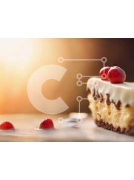 Σετ των 2 Intra Συλλεκτικό Ξύλινο Παζλ Plywood  4mm - Cheesecake με κάλυμμα λευκής σοκολάτας και cranberry Σε Ξύλινο Κουτί - Διαστάσεις: 10x10 cm – 25 κομμάτια