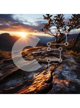 Intra Συλλεκτικό Ξύλινο Παζλ Plywood  4mm - Εκπληκτικό ηλιοβασίλεμα πάνω από τη μαγευτική οροσειρά με το μοναχικό δέντρο Σε Ξύλινο Κουτί - Διαστάσεις: 10x10 cm – 25 κομμάτια