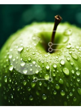 Σετ των 2 Intra Συλλεκτικό Ξύλινο Παζλ Plywood  4mm - Φρέσκο ​​και ζουμερό πράσινο μήλο με σταγονίδια νερού Σε Ξύλινο Κουτί - Διαστάσεις: 10x10 cm – 25 κομμάτια