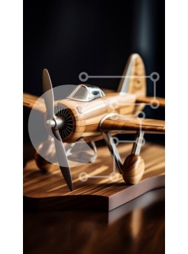 Intra Συλλεκτικό Ξύλινο Παζλ Plywood  4mm - Κομψό ξύλινο μοντέλο αεροπλάνου σε ξύλινη βάση Σε Ξύλινο Κουτί - Διαστάσεις Puzzle: 10x10 cm – 25 κομμάτια