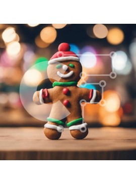 Σετ των 2 Intra Συλλεκτικό Ξύλινο Παζλ Plywood  4mm - Άνδρας με μελόψωμο σε ξύλινο τραπέζι με θολό φόντο πάρτι Σε Ξύλινο Κουτί - Διαστάσεις: 10x10 cm – 25 κομμάτια