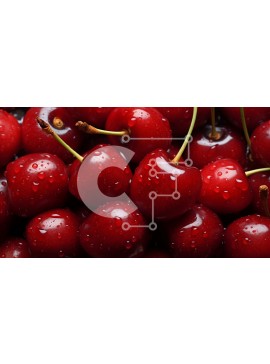 Σετ των 2 Intra Συλλεκτικό Ξύλινο Παζλ Plywood  4mm - Κόκκινα κεράσια με σταγονίδια νερού Σε Ξύλινο Κουτί - Διαστάσεις: 10x10 cm – 25 κομμάτια