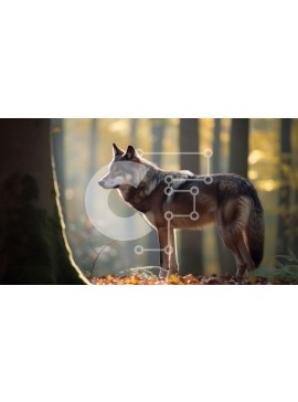 Intra Συλλεκτικό Ξύλινο Παζλ Plywood  4mm - Όμορφη εικόνα ενός γκρίζου λύκου στο φυσικό του περιβάλλον Σε Ξύλινο Κουτί - Διαστάσεις: 10x10 cm – 25 κομμάτια