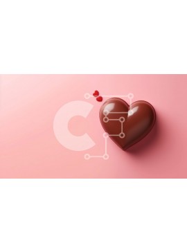 Σετ των 2 Intra Συλλεκτικό Ξύλινο Παζλ Plywood  4mm - Μπάρα σοκολάτας σε σχήμα καρδιάς με κόκκινες σταγόνες σε ροζ φόντο Σε Ξύλινο Κουτί - Διαστάσεις: 10x10 cm – 25 κομμάτια