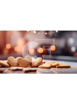 Σετ των 2 Intra Συλλεκτικό Ξύλινο Παζλ Plywood  4mm - Νόστιμα φρεσκοψημένα μπισκότα σε σχήμα καρδιάς Σε Ξύλινο Κουτί - Διαστάσεις: 10x10 cm – 25 κομμάτια