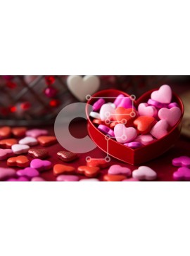 Intra Συλλεκτικό Ξύλινο Παζλ Plywood  4mm - Καρδιές καραμέλας σε σχήμα καρδιάς για την ημέρα του Αγίου Βαλεντίνου Σε Ξύλινο Κουτί - Διαστάσεις Puzzle: 10x10 cm – 25 κομμάτια