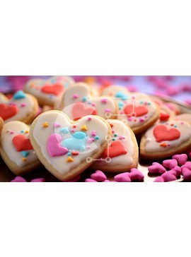 Σετ των 2 Intra Συλλεκτικό Ξύλινο Παζλ Plywood  4mm - Cookies σε σχήμα καρδιάς σε ψεκασμούς Σε Ξύλινο Κουτί - Διαστάσεις: 10x10 cm – 25 κομμάτια